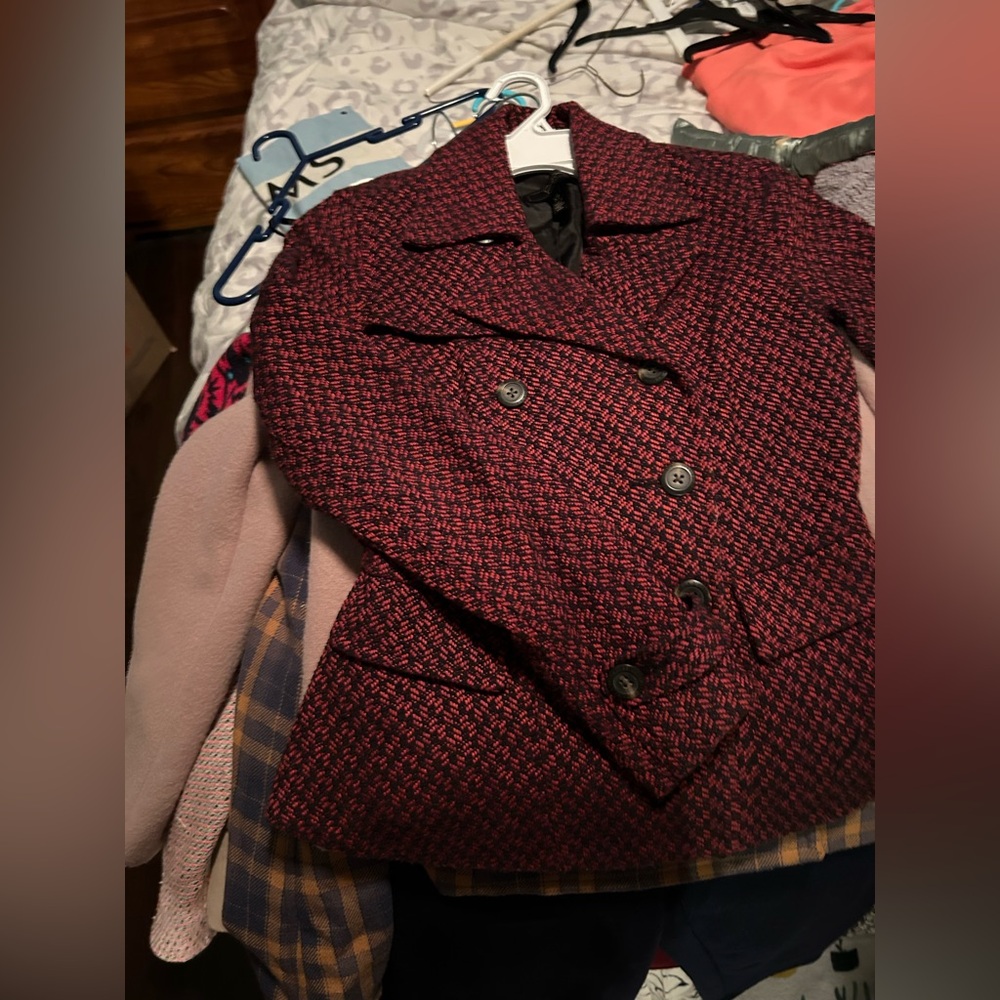 Jessica Simpson Herringbone Pea Coat Blazer - Picture 3 of 6
